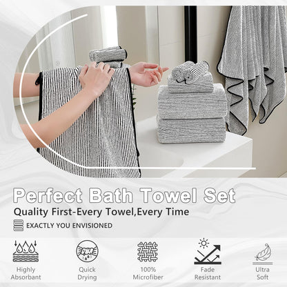 4 piece bath towel set 35"x70"oversized bath towel showing dimensions