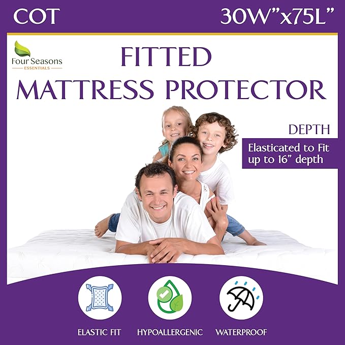 Cot Size Waterproof Mattress Protector by FourSeasonsEssentials