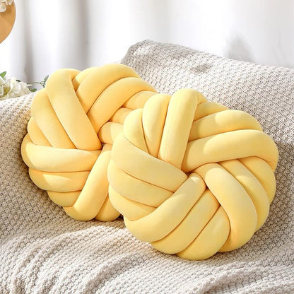 Fumete 2 Pcs 14 Inches Knot Pillow Round Throw Soft Plush Knot Ball Pillow by Fumete