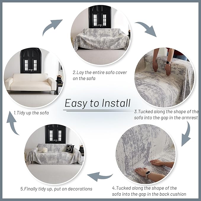 MYSKY HOME Couch Cover for Sectional Sofa Set - Image 5