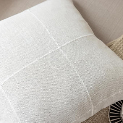 vctops Rustic Lattice Cotton Linen Decorative Throw Pillow Cover Embroidery - Image 4