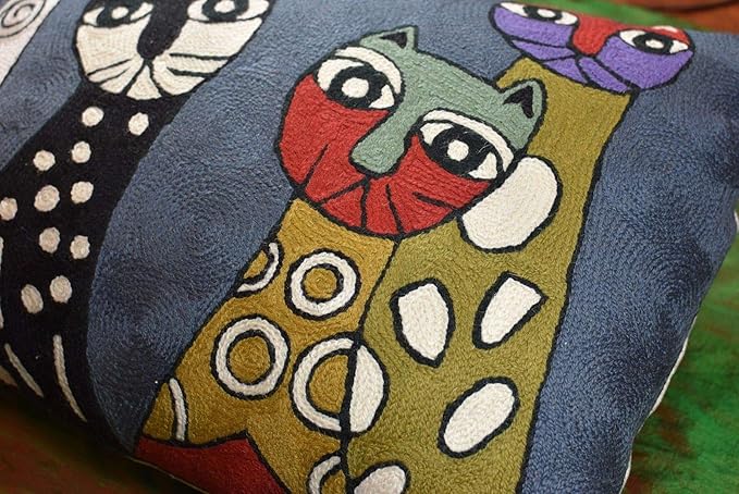 Lumbar Picasso Cat Pillow Cover Dark Gray Kitty Pillowcase Cute Cats Abstract - Image 5