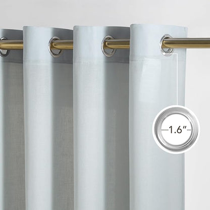 NICETOWN Light Cyan Linen Curtains - Image 2