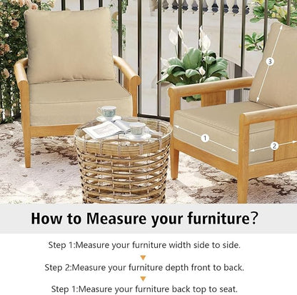 Outdoor 22x24 Inch Deep Seat Patio Cushion Set Outdoor Chair Cushions - Image 6