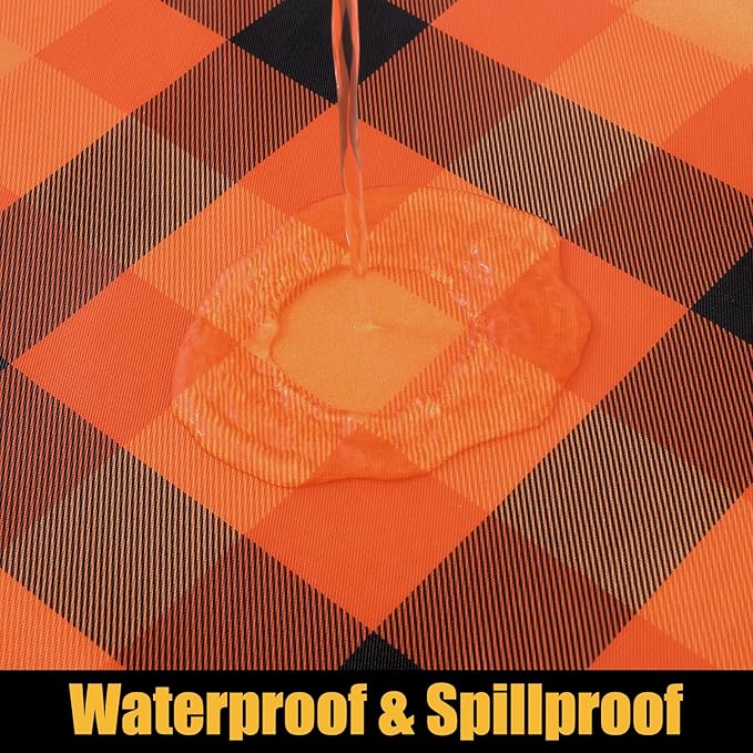 Smiry Rectangle Picnic Table Cloth, Elastic Waterproof Fitted Vinyl Tablecloths - Image 3