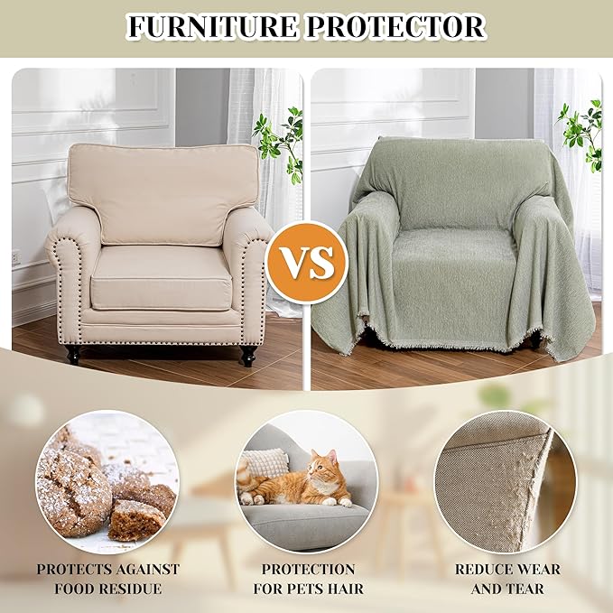 MEETSKY Green Sofa Covers Armchair Single Couch Cover - Image 5