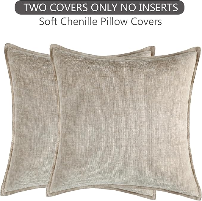 Stellhome Pack of 2 Soft Textured Throw Decorative Pillow Covers Square Accent - Image 7