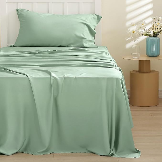 Bedsure Cooling Sheets Twin XL, Rayon Derived from Bamboo, Breathable & Soft - Image 2
