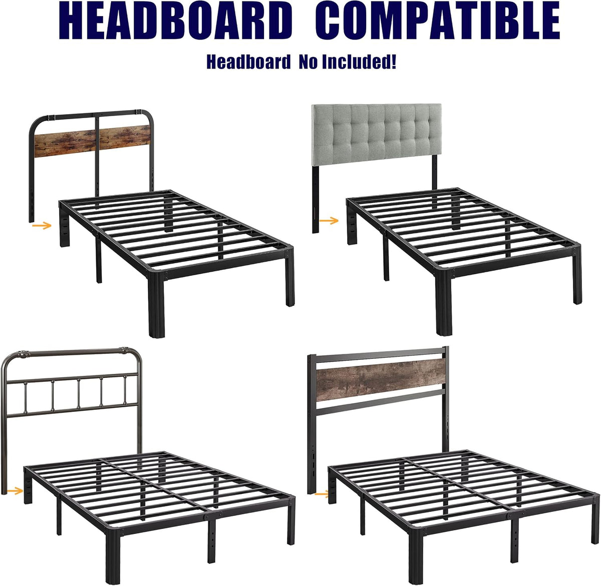 hunlostten 18in heavy duty twin bed frame no on a desk or shelf