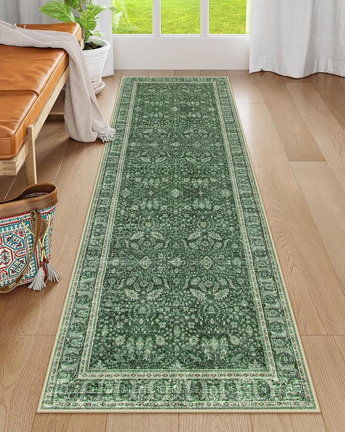 Lahome Vintage 2'6''x8' Green Washable Runners - Image 6