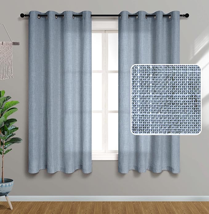 Pitalk Pale Blue Curtains 54 Inch Length by Pitalk