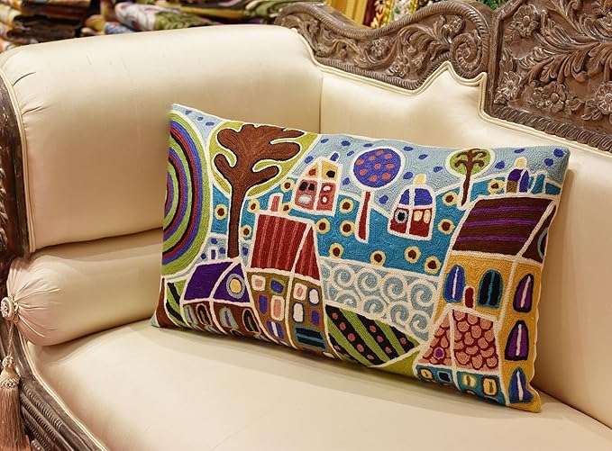 Blue Plant Pattern Throw Pillow Cover | Karla Gerard Artwork Pillows | Floral - Image 2
