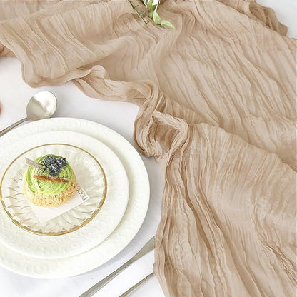 IVAPUPU 4 Pcs Cheesecloth Table Runner - 10ft Nude Boho Gauze Cheese Cloth - Image 3