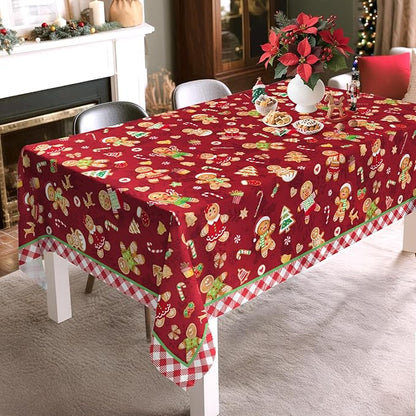 Christmas Gingerbread Tablecloth Waterproof, Washable Table Cover - Image 3