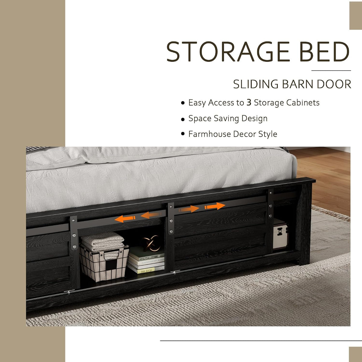 queen size wooden bed frame with headboard and showing dimensions
