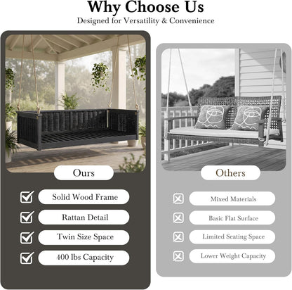 lumisol twin size outdoor porch swing bed, solid on a desk or shelf