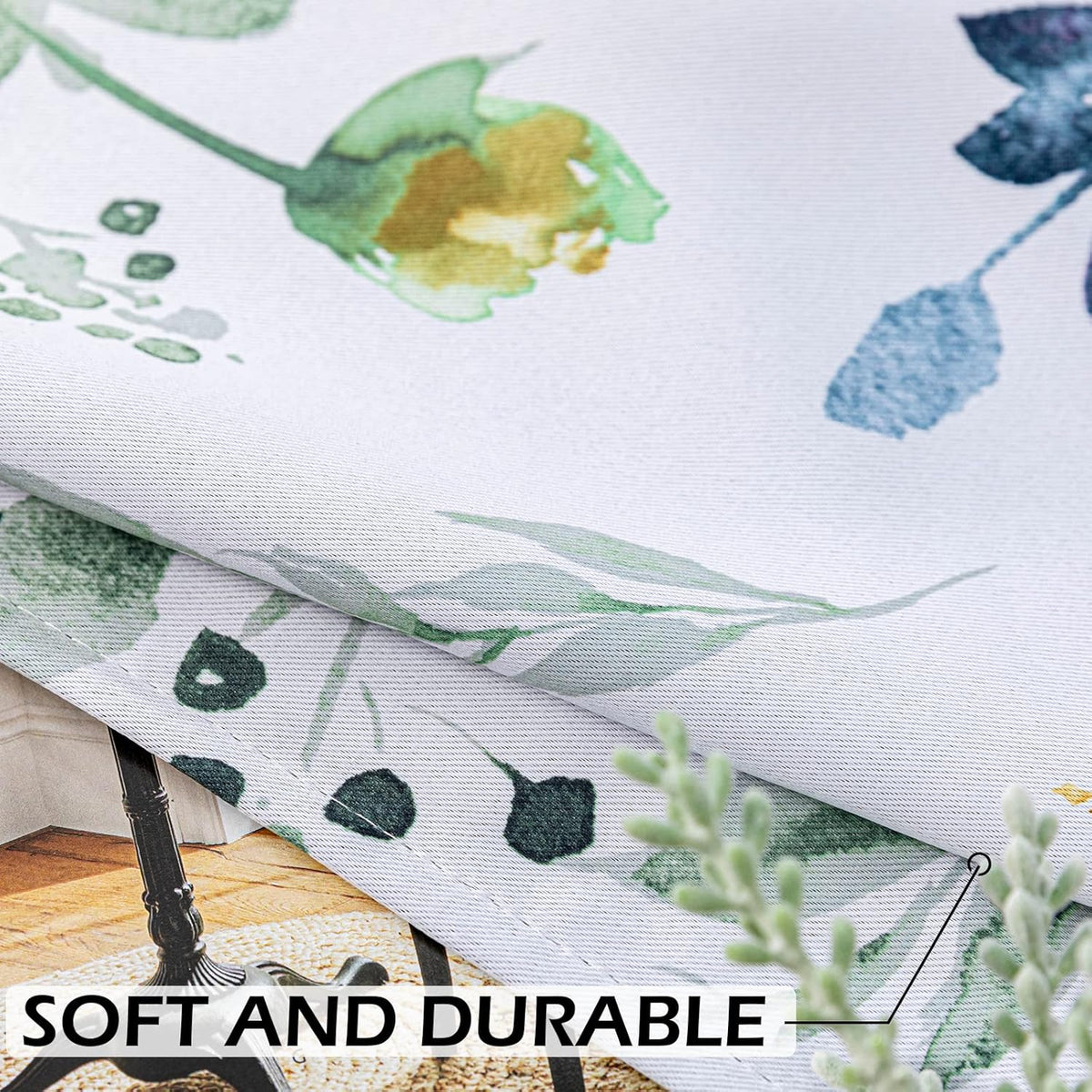 mysky home floral blackout curtains 63 inch length on a desk or shelf