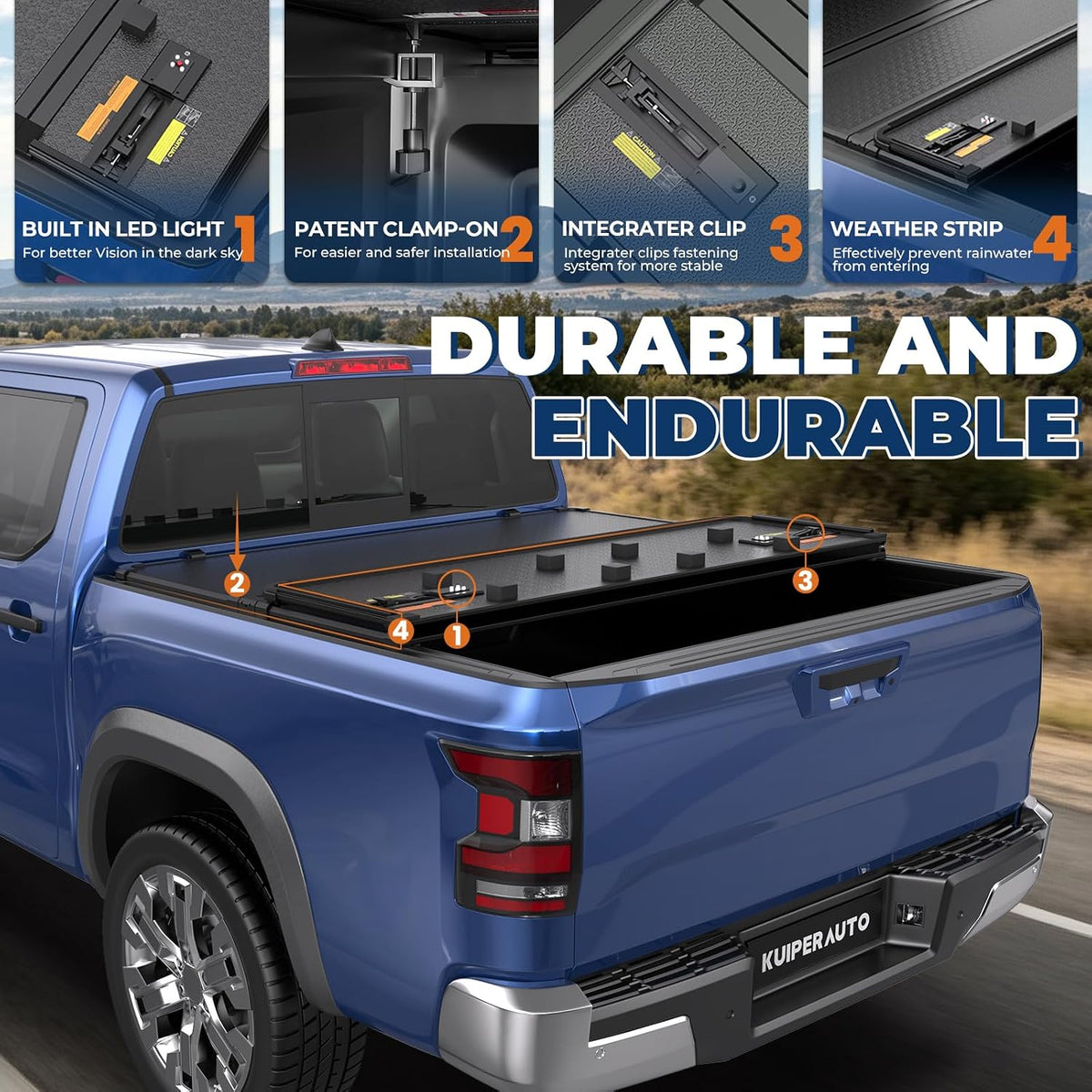 kuiperauto 5.6ft aluminum tri hard compatible for nissan, side view