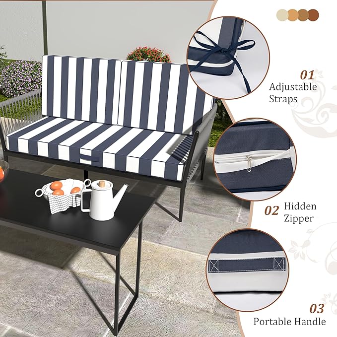 Outdoor Loveseat Cushions, 46x24 Outdoor Chair Cushions - Image 5