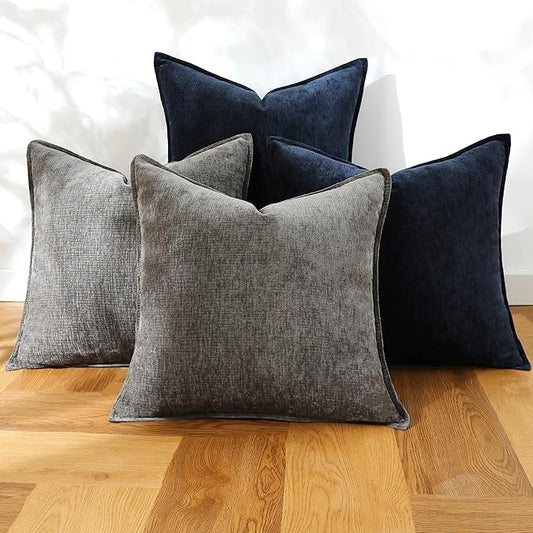 Stellhome Set of 4 Soft Textured Decorative Throw Pillow Covers Accent Solid by Stellhome