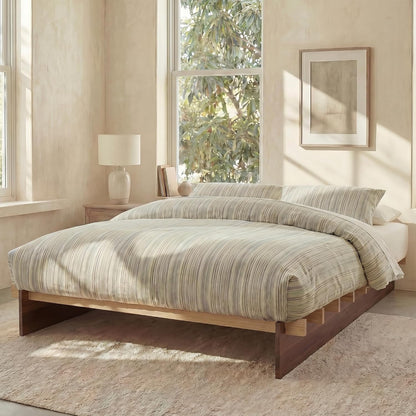 yechen king wood platform bed frame, king size, main product view