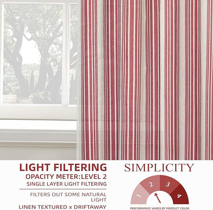 DriftAway Farmhouse Vertical Striped Linen Blend Textured Light Filtering Semi - Image 5