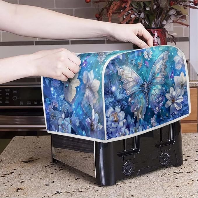 Butterfly Printed Toaster Cover, Universal 2 Slice Oven Cover Appliance Cover - Image 2