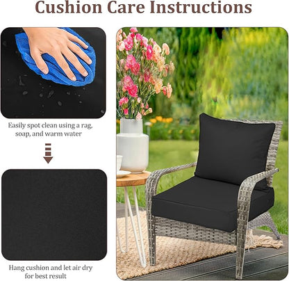 Waterproof Outdoor Chair Cushion Set of 4, Outdoor Cushions - Image 7
