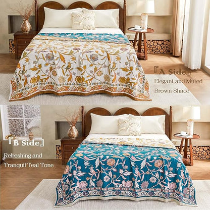 Fall Throw Blanket for Couch, 100% Cotton Muslin Breathable Woven Farmhouse - Image 6