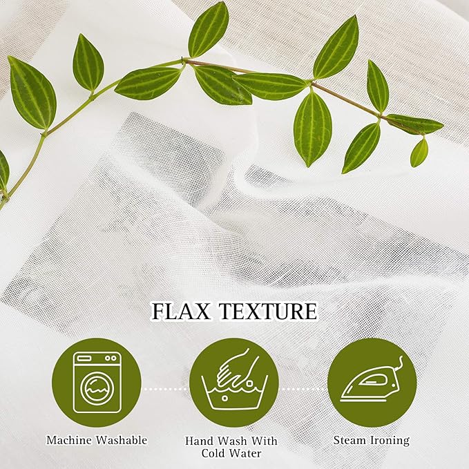 NICETOWN Faux Flax Linen Sheer Curtains - Image 4