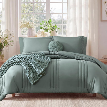 full size comforter sets-7 pieces sage soft bed, main product view