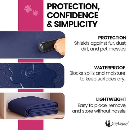 SILLY LEGACY Thin Reversible Waterproof Protective Bed Cover, - Image 5
