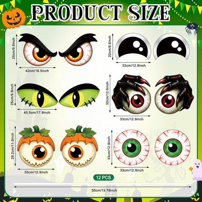 12-Piece Halloween Bush Eyes with 24 Stakes