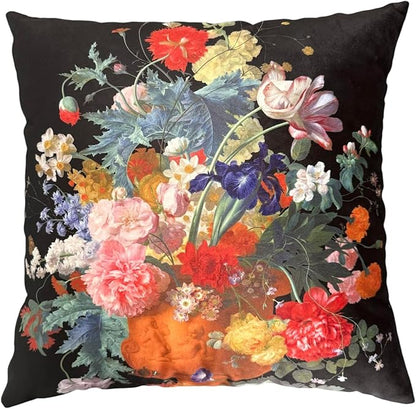 Vintage Floral Bouquet 20x20 Plush Throw Pillow Case, Double-Sided Printed by whooplaArt