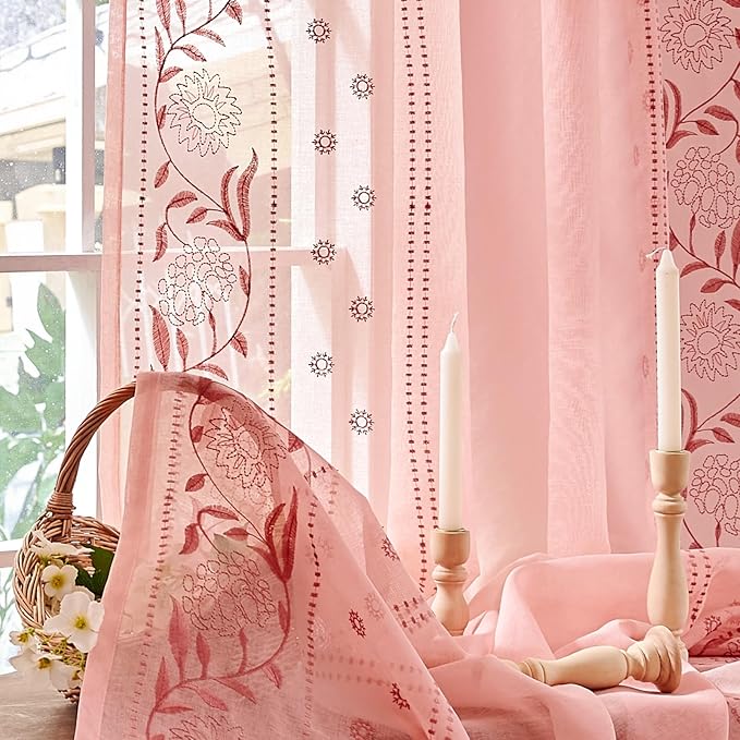 jinchan Winslow Sheer Curtains 63 Inch Length - Image 7