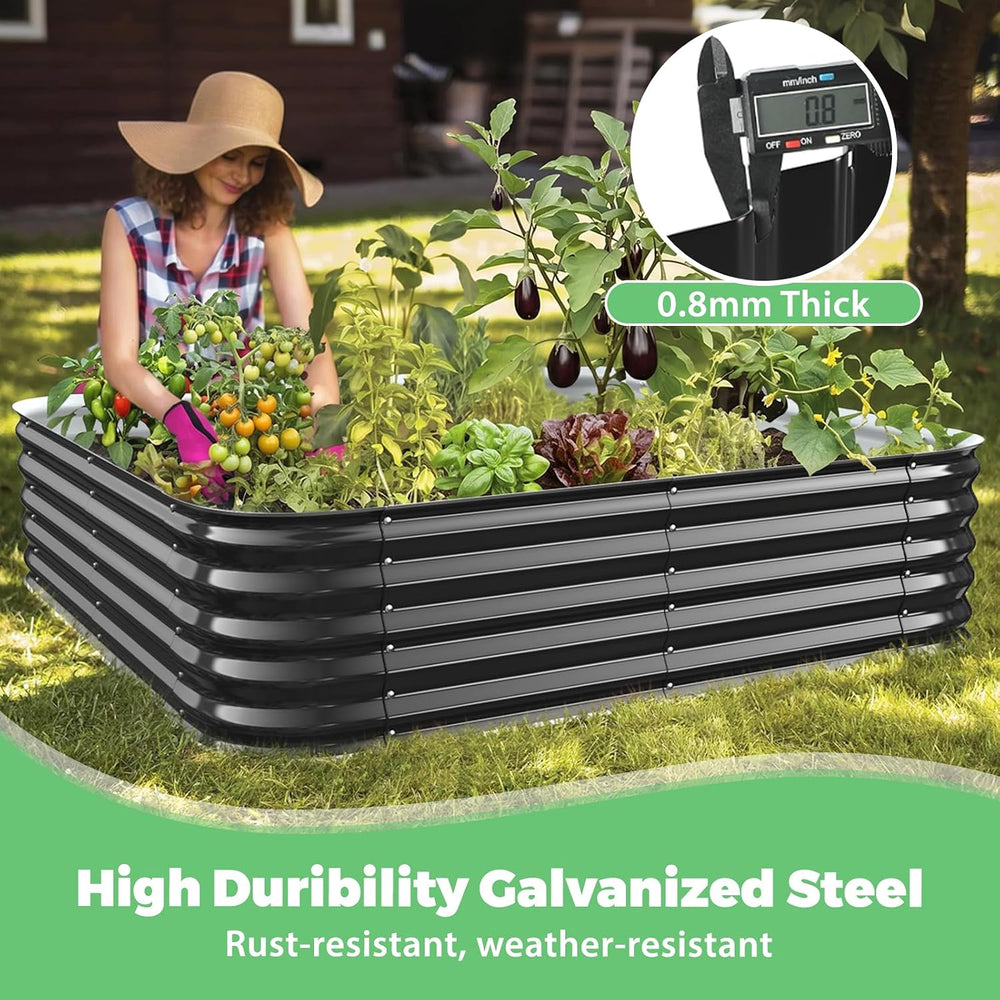Black Painted Galvanized Metal Raised Garden Bed,Garden Planter Bed Outdoor