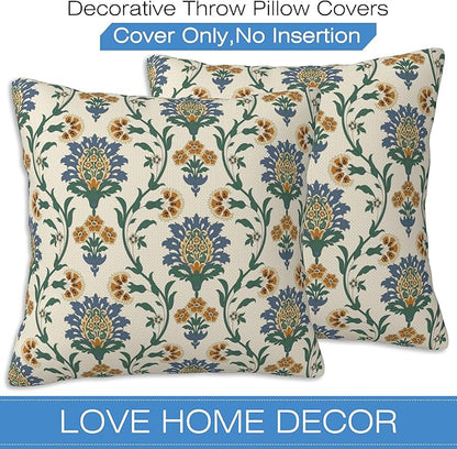 Vintage Floral Throw Pillow Cover Case Traditional Turkish Throw Pillows Set of - Image 3