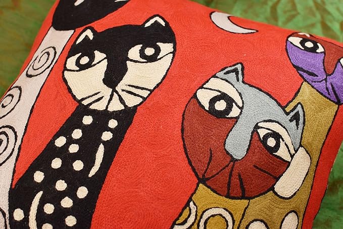 Picasso Red Cat Pillow Cover Cute Kitty Decorative Pillowcase Abstract Cushion - Image 6