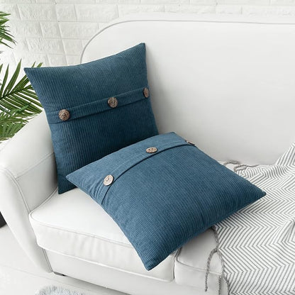 HWY 50 Blue Chenille Throw Pillow Covers 16x16 Inch - Image 4