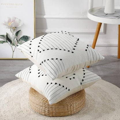 PANOD Knitted Boho Tufted Throw Pillow Covers - Image 3