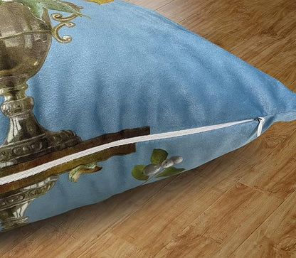 Vintage Floral Bouquet 24x24 Plush Throw Pillow Case, European Classical Oil - Image 5
