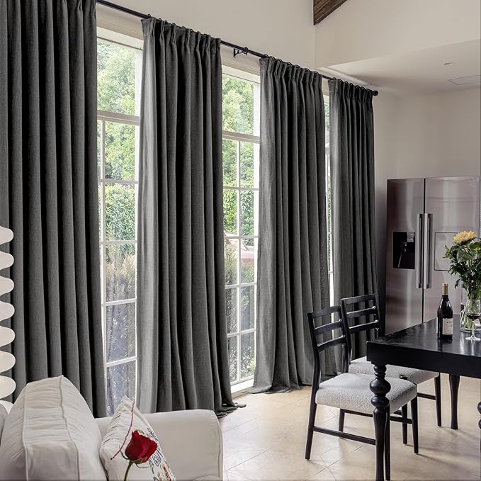 IVAPUPU Linen Pinch Pleated Blackout Curtains - Image 6