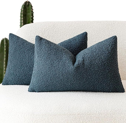 Foindtower Pack of 2 Modern Textured Boucle Throw Pillow Covers Accent Solid by Foindtower