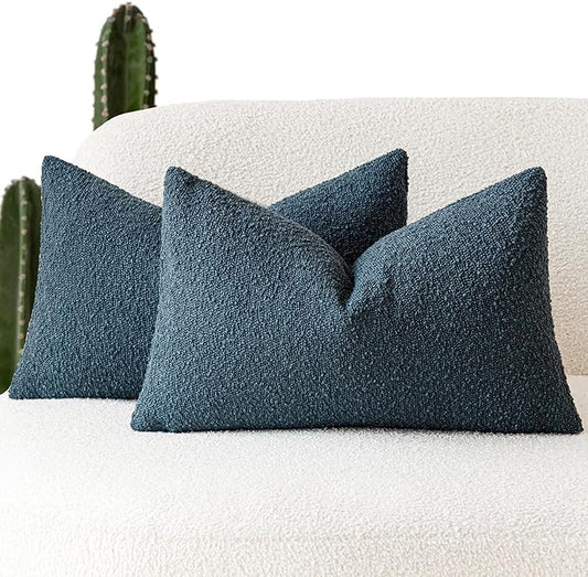Foindtower Pack of 2 Modern Textured Boucle Throw Pillow Covers Accent Solid by Foindtower