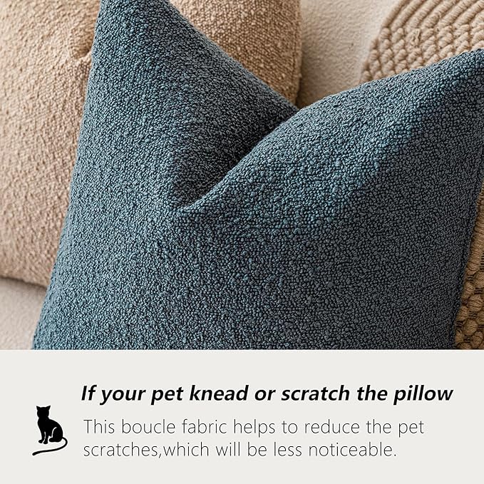 Foindtower Decorative Textured Boucle Throw Pillow Covers Accent Solid Pillow - Image 4