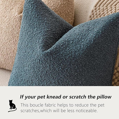 Foindtower Pack of 2 Modern Textured Boucle Throw Pillow Covers Accent Solid - Image 4