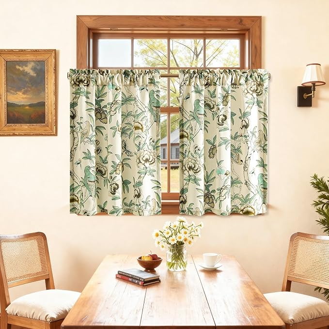 Leeva Rustic Farmhouse Cafe Curtains by Leeva