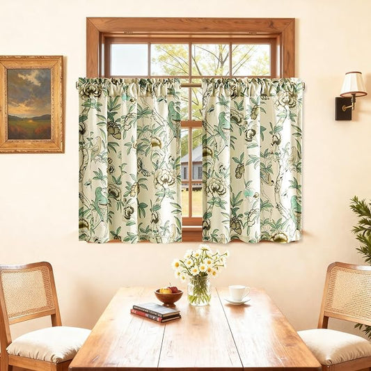 Leeva Rustic Farmhouse Cafe Curtains by Leeva