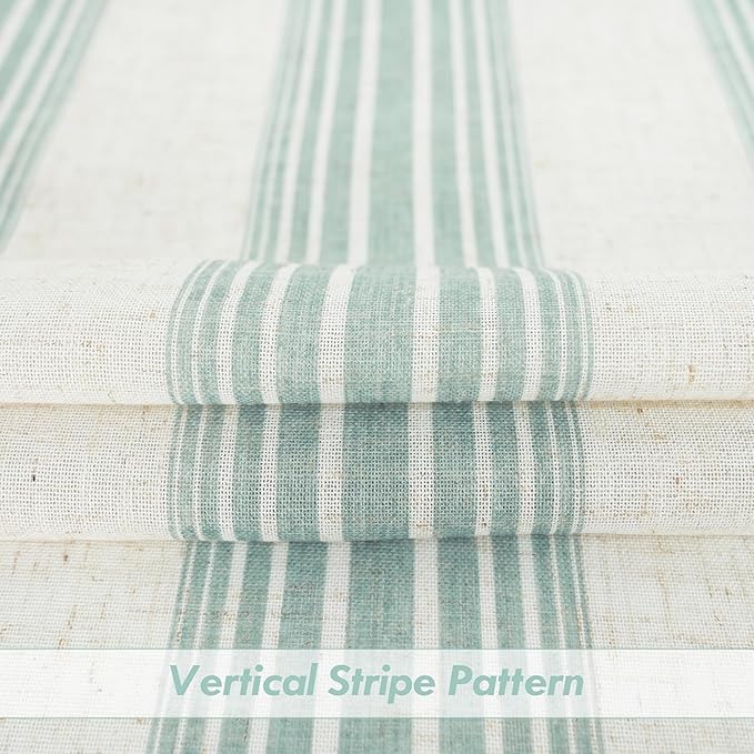 DriftAway Farmhouse Vertical Striped Linen Blend Textured Light Filtering Semi - Image 3