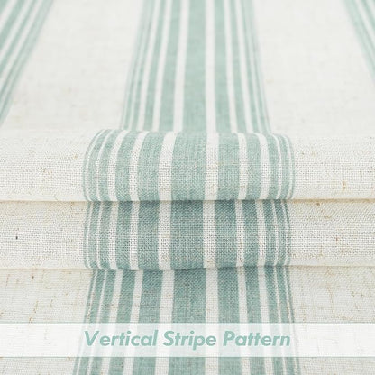 DriftAway Farmhouse Vertical Striped Linen Blend Textured Light Filtering Semi - Image 3